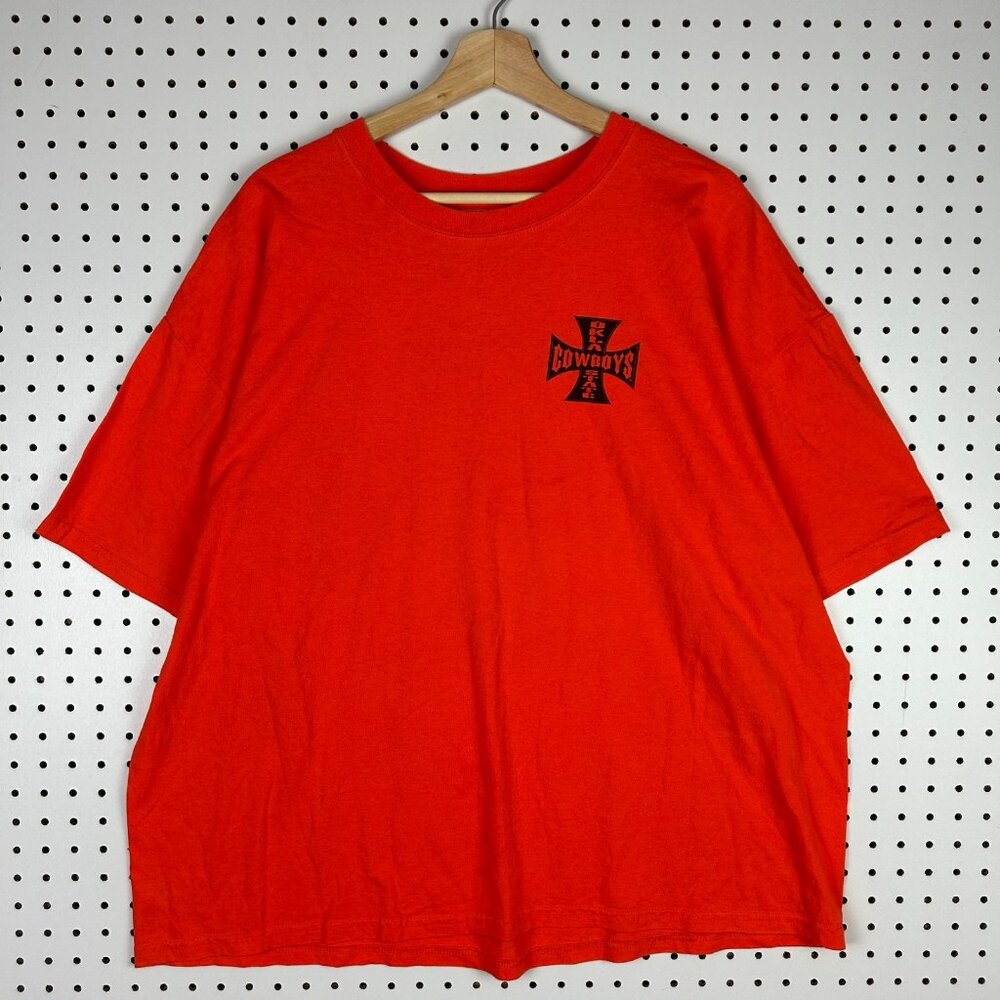 Oklahoma State Cowboys T Shirt XXL Orange West Coast Chopper Logo Y2K Vintage - Picture 3 of 6